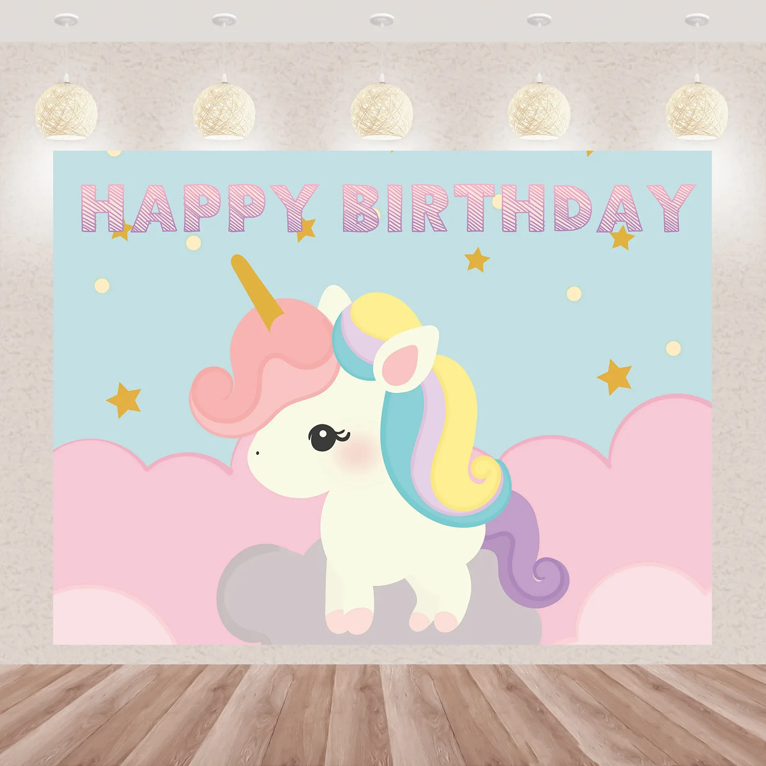 Cartoon Rainbow Unicorn Girl  Background  Party Newborn  Baby  Bathing  Photography Background  Decoration Photo Studio Shooting