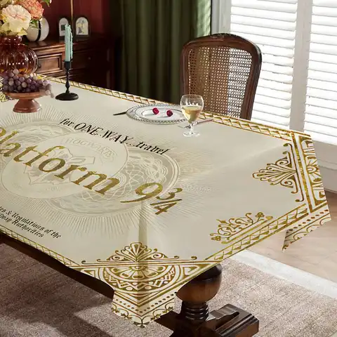 Movie Harrys P-Potter Waterproof Rectangle Tablecloth Fiesta Home Decor Dining Room Decor Reusable Table Cover Party Supplies