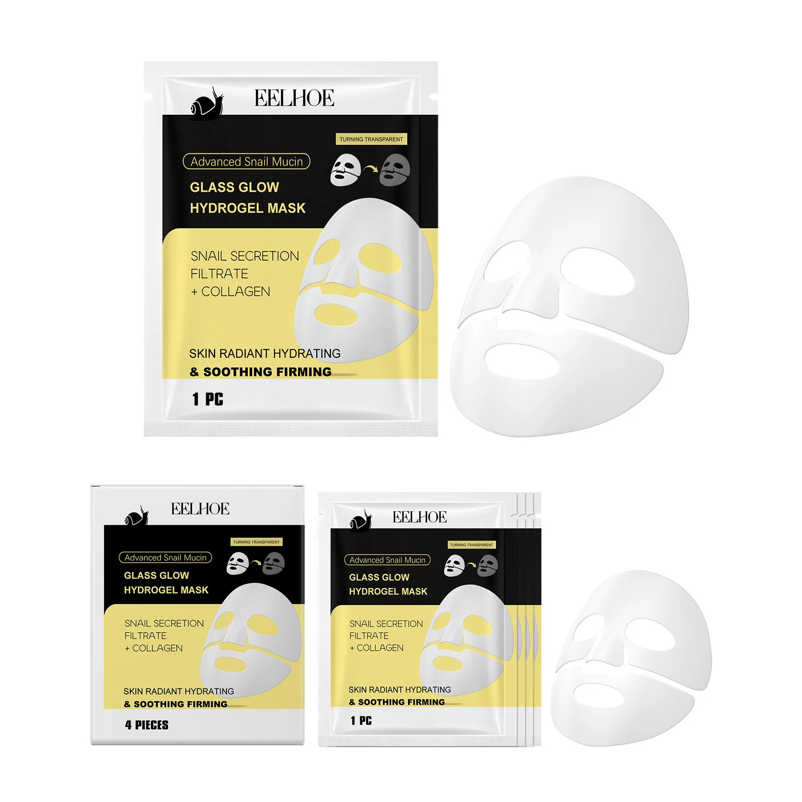 3 In 1 Face Mask Firming Skin Moisturizing Lifting Facial Contour Smooth Skin Rejuvenation Collagen Snail Secretion Facial Mask