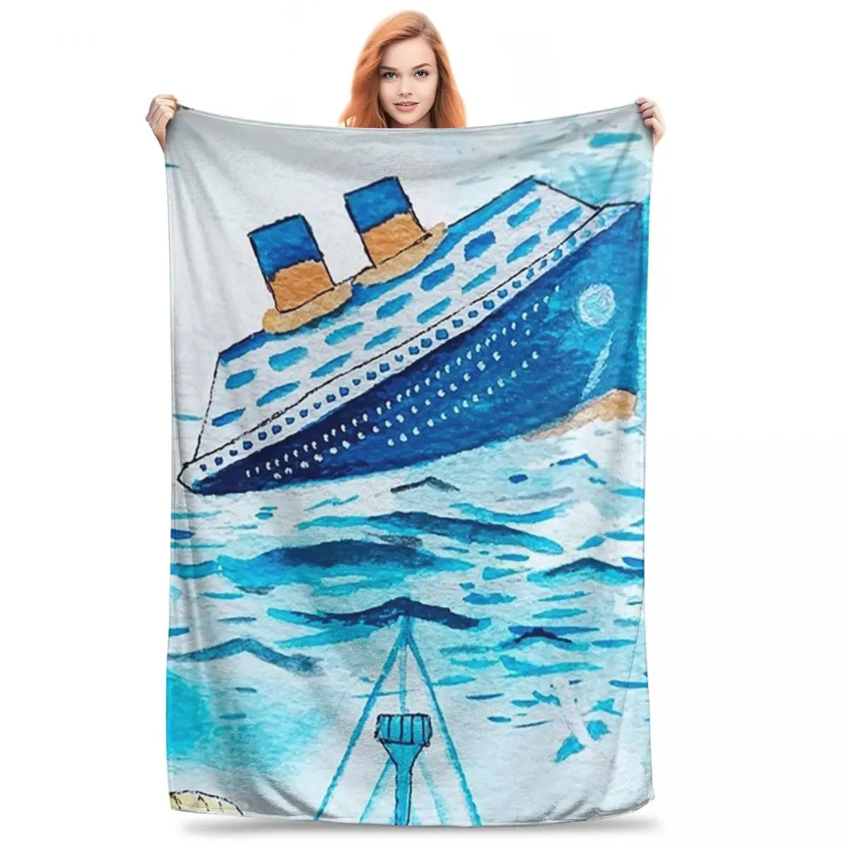 Ferry Boats Scrub Cap Blankets Flannel Multi-function Throw Blankets Sofa Throw Blanket For Home Travel Throws Bedspread Quilt