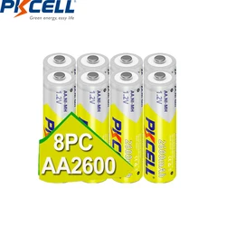 8PC PKCELL NIMH AA Battery 2A AA Rechargeable Batteries 2600Mah 1.2V For Flashlight Toys Battery