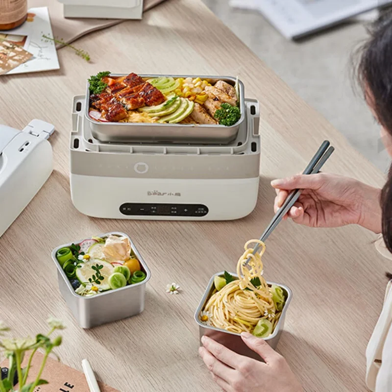 Electric Lunch Box Double-layer 304 Stainless Steel Liner Portable Heating Lunch Box Microcomputer Touch Insulation Lunch Box