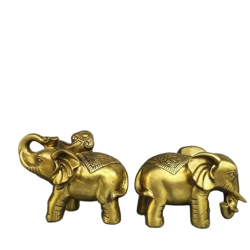 Exquisite brass elephant copper object, lucky elephant, wealth elephant, water absorption, good luck elephant, home crafts deco