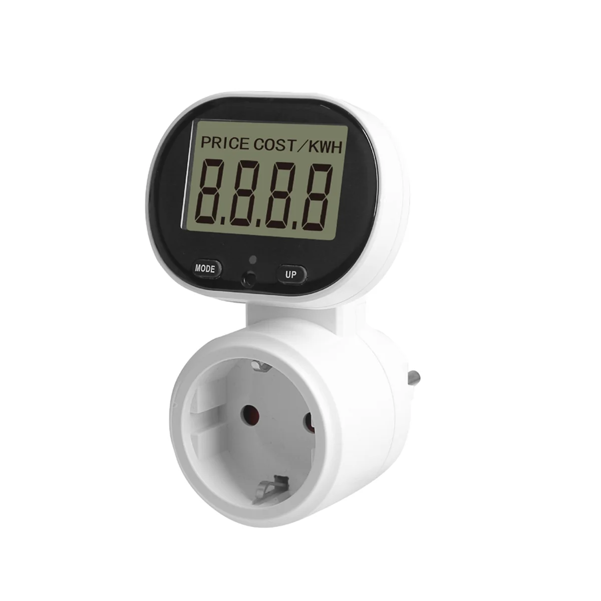 Power Meter Digital Wattmeter Electric Meter,Voltmeter Energy Cost Meter Socket 45°Rotatin EU Plug