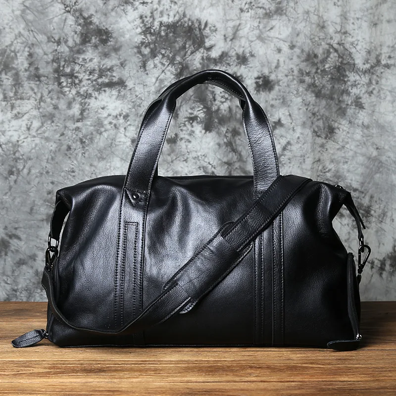 NZPJ Vintage Leder Männer Reisetasche Natürliche Rindsleder Handtasche Lässig Schulter Messenger Computer Tasche Große Kapazität Gepäck Tasche – Detail 16