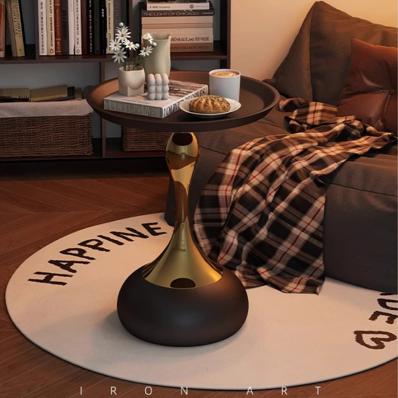 

Vintage Metal Side Tables Living Room Sofa End Table with Wide Countertop Iron Bedroom Nightstand Space-Saving Coffee Tables