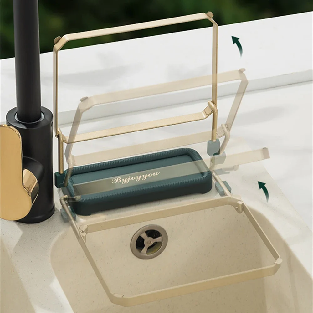 Sink Filter Rack Kitchen Foldable Sink Strainer Mesh Bag Stand Waste Garbage Net Shelf Anti-Clogging Disposable Garbage Mesh Bag