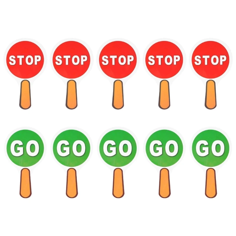  10PCS Handheld Crossing Guard Stop Sign for Outdoor Event Road Management