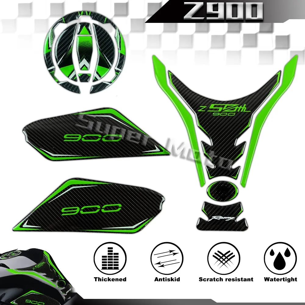 For Z900 Z 900 z900 3D Motorcycle Fuel Tank Sticker Oil Gas Cap Cover Protector Decals Kit Accessories Waterproof 2022 2023
