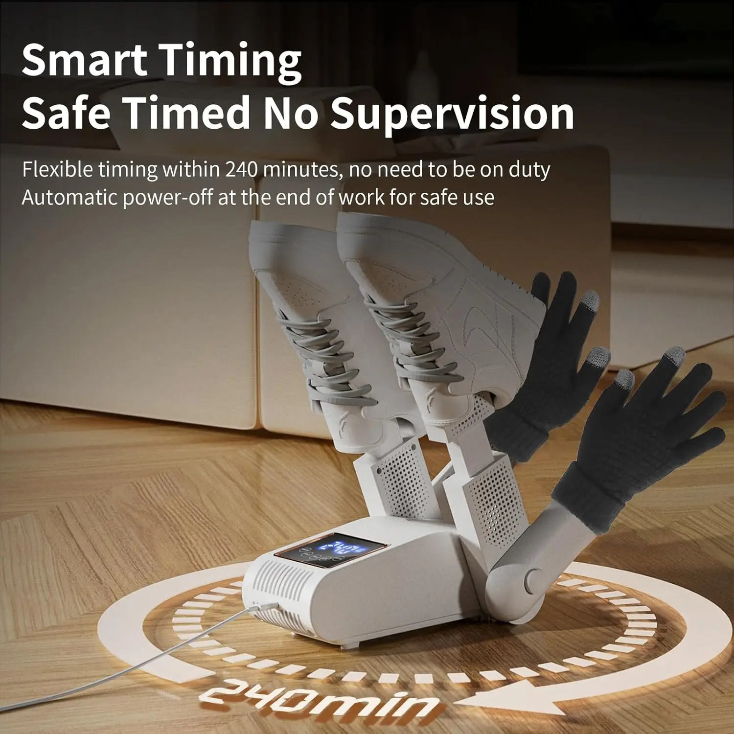 

Новая сушилка для обуви 2025 года с нагнетателькой, сушилкой для перчаток и подогревателем для ботинок, УФ-излучением двойного источника света, интеллектуальным таймером для очистки