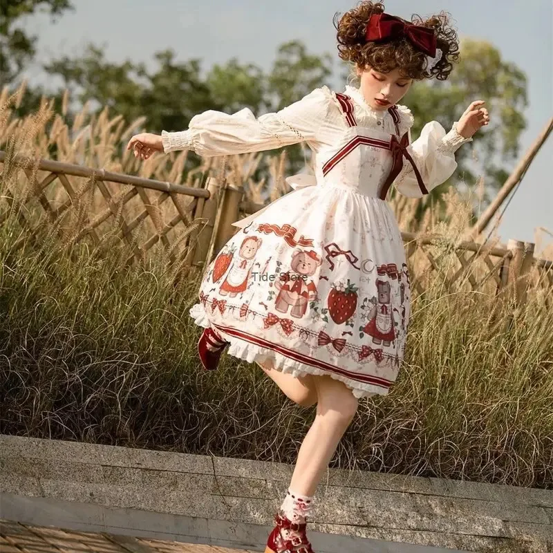 Winter Gift Lolita Winter Full Set Elegant Daily Lolita Skirt Harujuku Goth Lolita Pajamas Cute Lolita Preppy Style