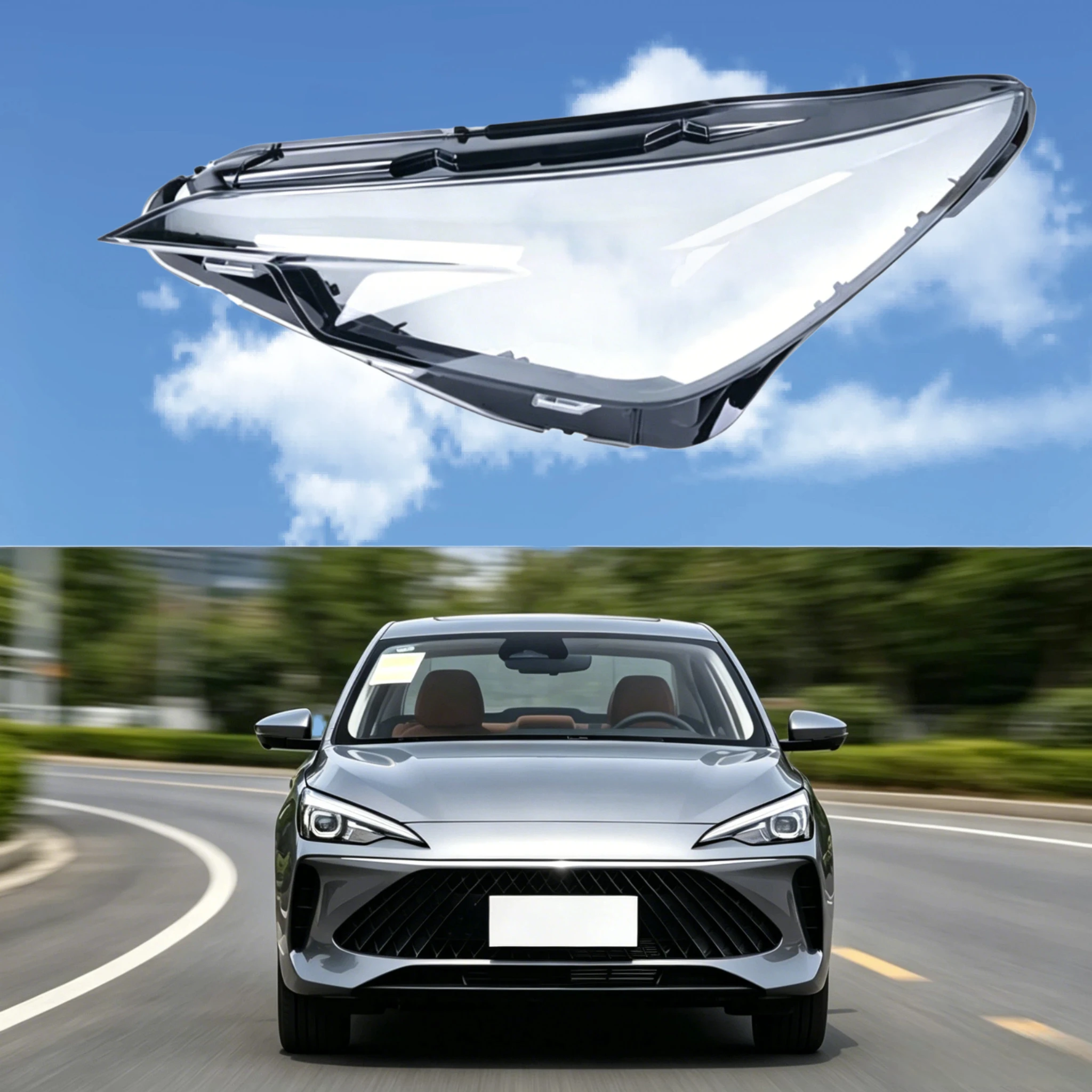 For Roewe I5 2023 2024 Articles Cars Front Lamp Glass Using Transparent PC Plastic Raw Material Production