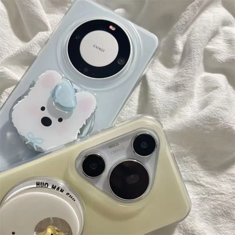 

Корейский милый магнитный держатель-подставка для телефона в виде собачки с луком (Grip Tok) для MagSafe, аксессуар для iPhone