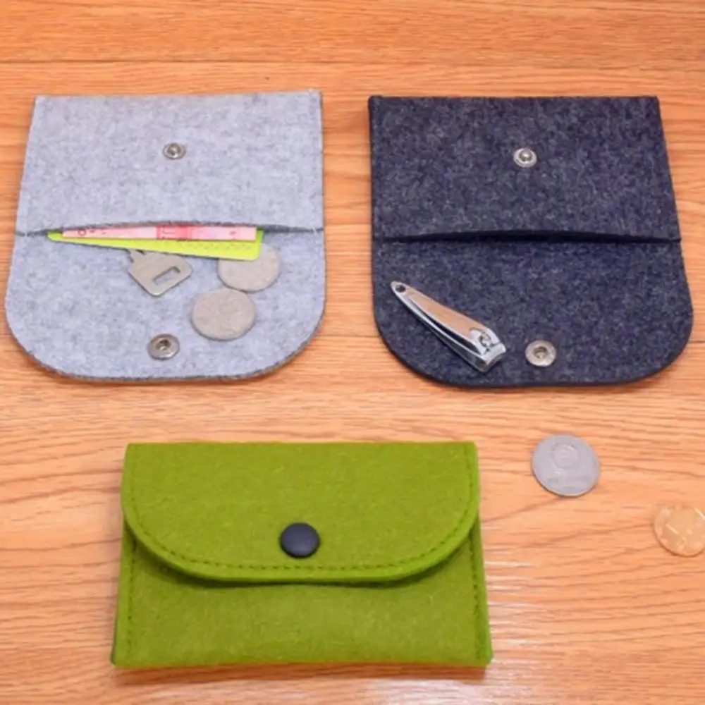 

Coin Purses For Woman Mini Portable Pure Color Felt Credit Card Cash Holder Bag Coin Purse Wallet Gift
