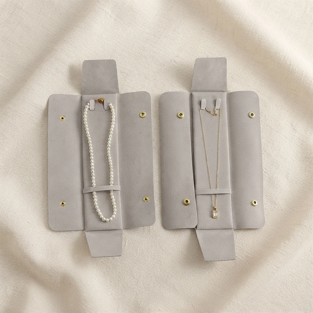Microfiber Jewelry Bag Necklace Clip Necklace Pendant Storage Small Cloth Bag Packaging Bag