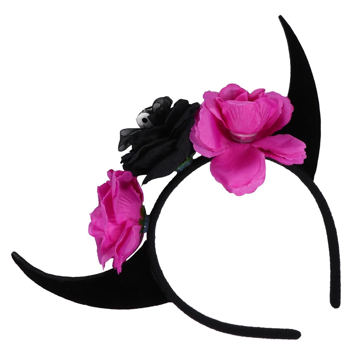 

Halloween Skull Hair Headband Costume Party Accessories Lightweight Durable Floral Horns Cosplay Hairband For Women