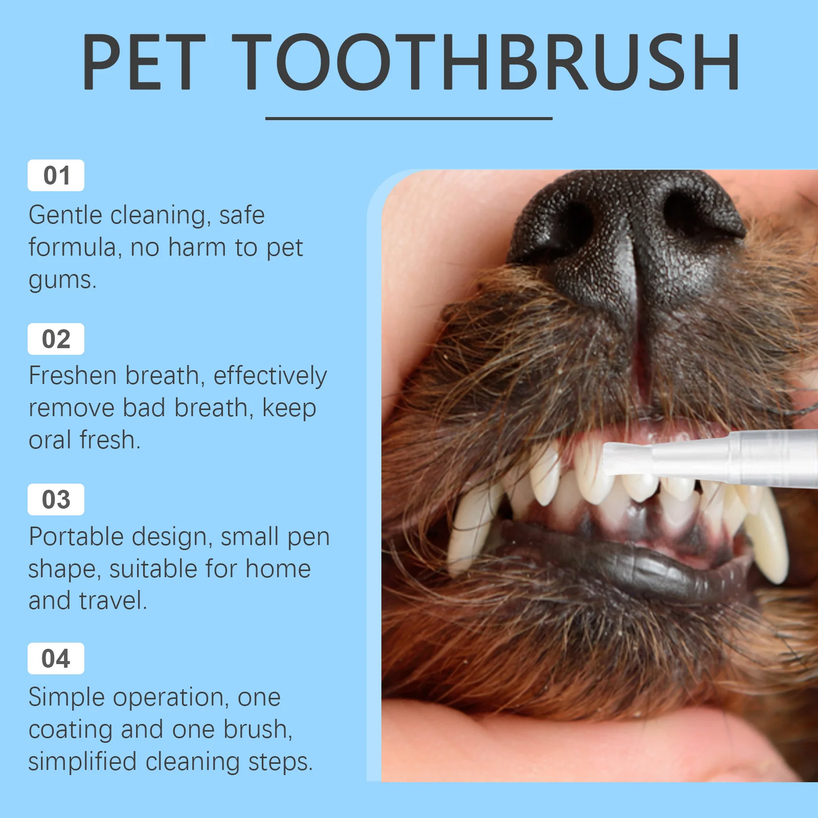 New Pet Toothbrush - A Gentle Pet Teeth Cleaning Pen for Fresh Breath and Oral Odor Removal