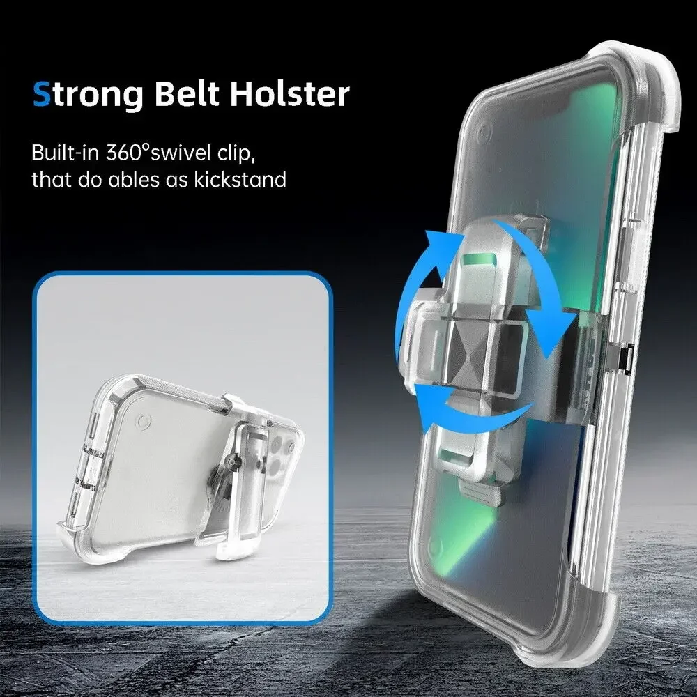 3IN1 Heavy Duty Armor Military Grade Drop Ott Protection Box Case for  IPhone 16 15 14 Pox Max Plus Shockproof Belt Clip Cover