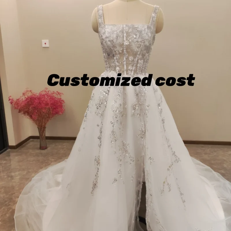 

Customized Cost Sexy Off The Shoulder Wedding Dress Lace Appliques Vestido De Noiva Deep V-Neck Vestidos De Novia