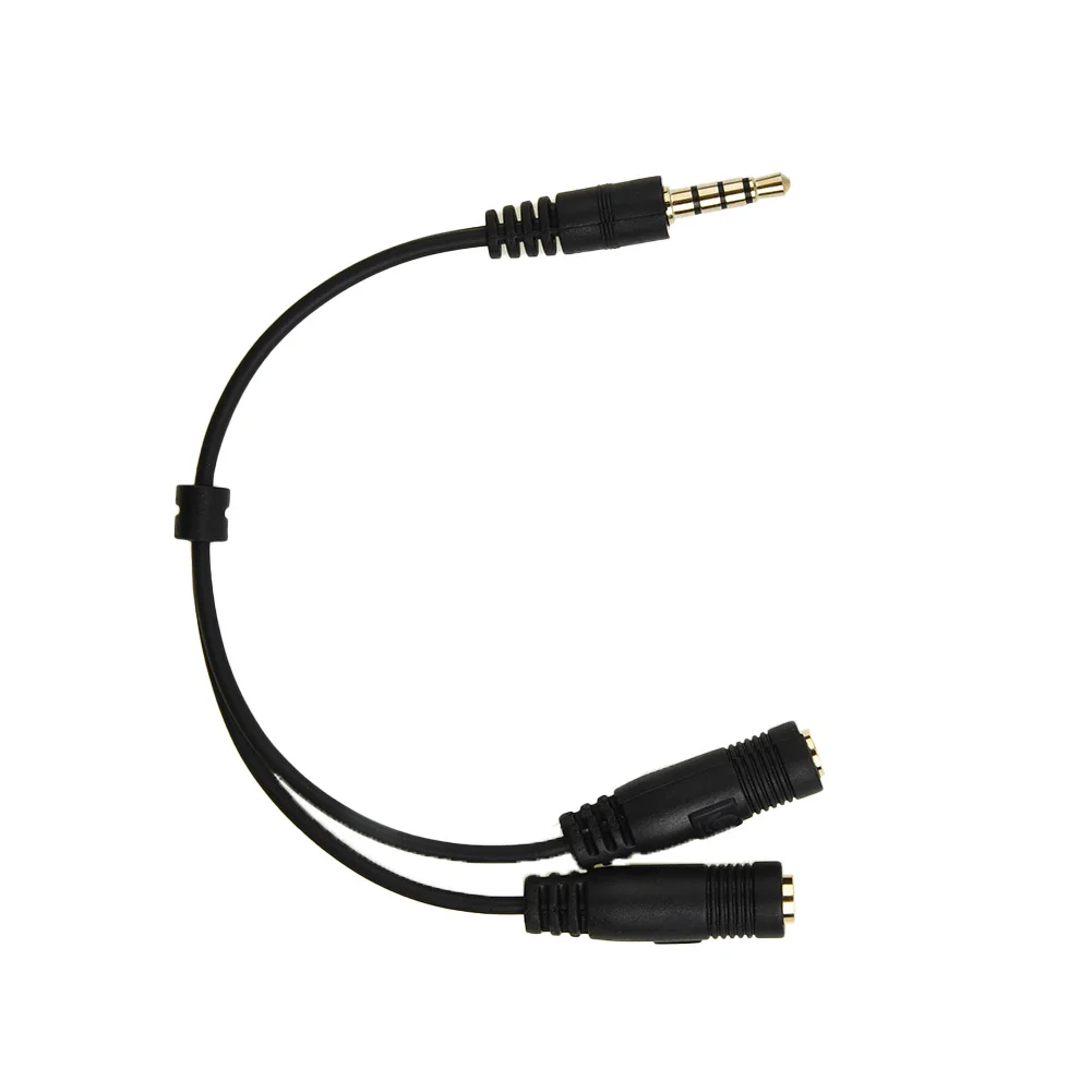 Audio Stereo pria ke 2 wanita 3.5mm adaptor Splitter Headset mikrofon Headphone ja-ck Y adaptor kabel Splitter