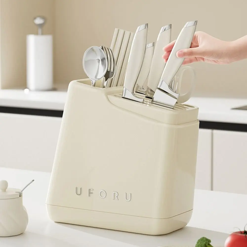 Stable Knives Storage Rack Anti-slip Space Saving Chopstick Bucket Large Capacity Plastic Countertop Knives Holder Kitchen