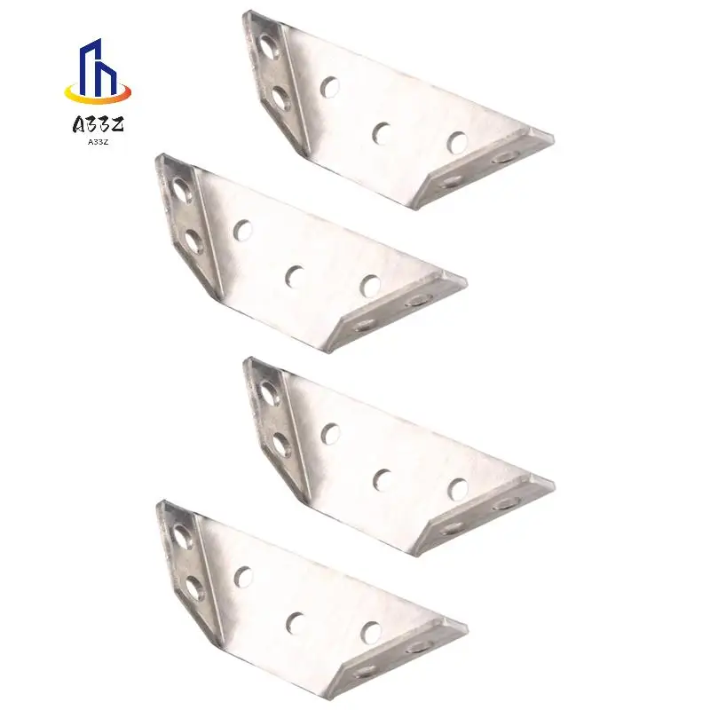 A33Z-4Pcs Multifunctional Stainless Steel Angle Code Right Angle Fixed Bracket Furniture Wood Board Angle Hardware Accessories