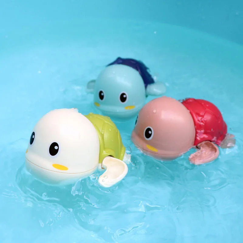 Baby bath water turtle ducks Cool animals Wind-up chain bathroom water play children's toys