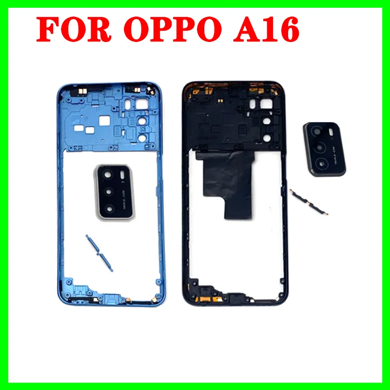 Full Set Back Housing For OPPO A16 CPH2269 Back Battery Glass Cover With LCD Front Middle Battery Cover Glass Housing Rear Door