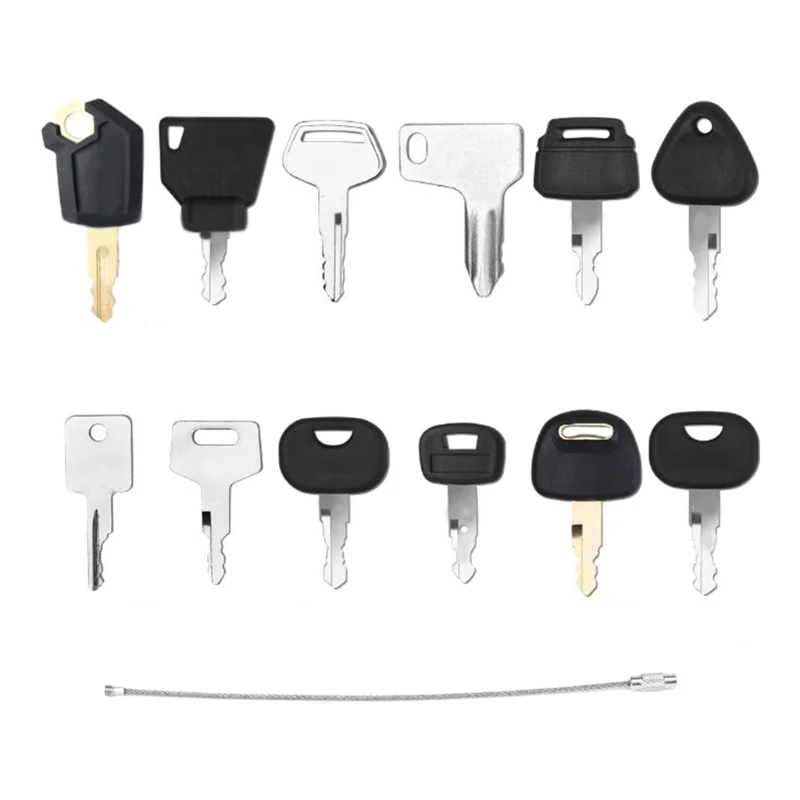 12Pcs Ignition Key Replacement Heavy Equipment Construction Ignition Key Construction Machinery Key for Machines