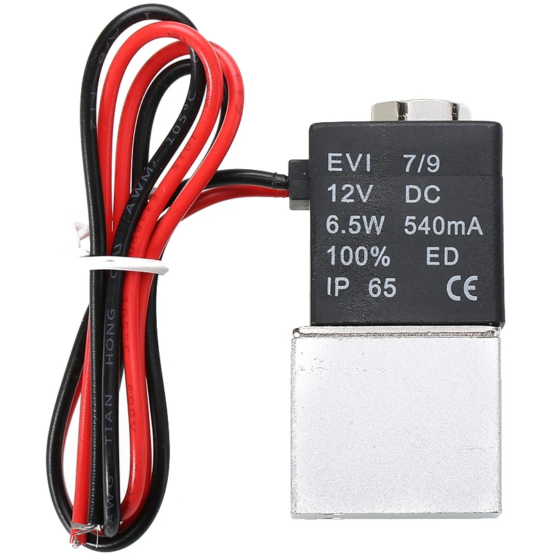 1Pc 1/4 Inch NPT 2 Ways Normally Closed Valve 12V Pneumatic Aluminum Electric Solenoid Air Valve-[Qahk]