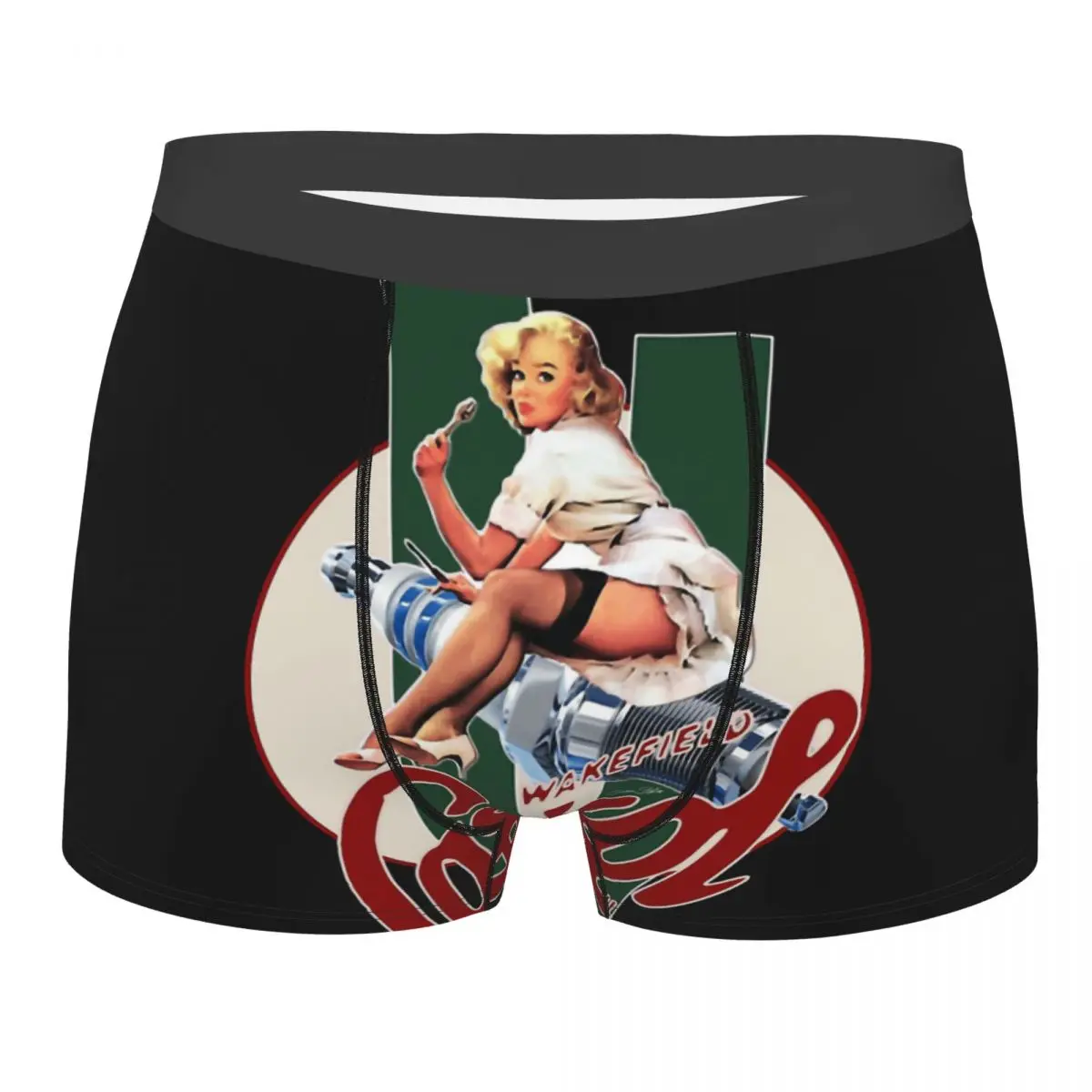 Castrol Vintage Pin Up Girl Classic Stripes Underpants Cotton Panties Men\'s Underwear Comfortable Shorts Boxer Briefs