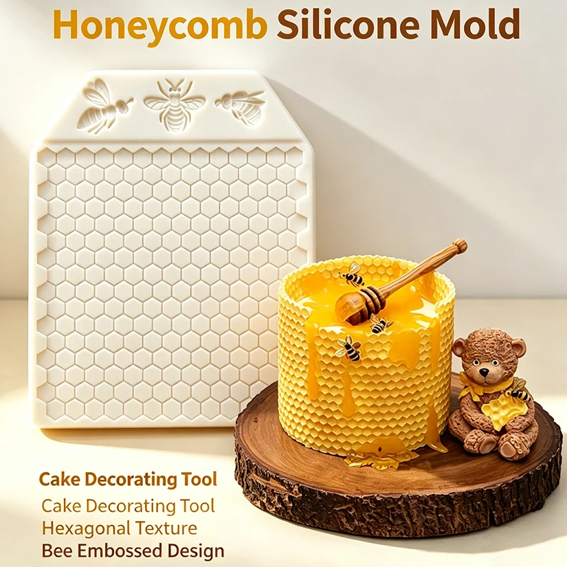 Waben biene Silikon form Sugar craft Schokolade Cupcake Fondant Kuchen Dekorations werkzeuge – Detail 1