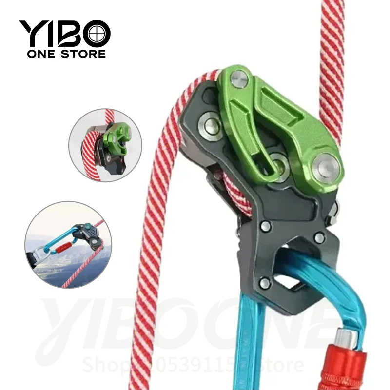 Outdoor Manual Descent Device Climbing Speed Descent Protector, Aluminum Alloy with Anti-Skid Design for Rappelling & Caving