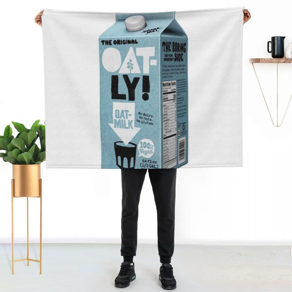 Vegan Oat Milk Throw Blanket Wrinkle Resistant Lightweight Blanket