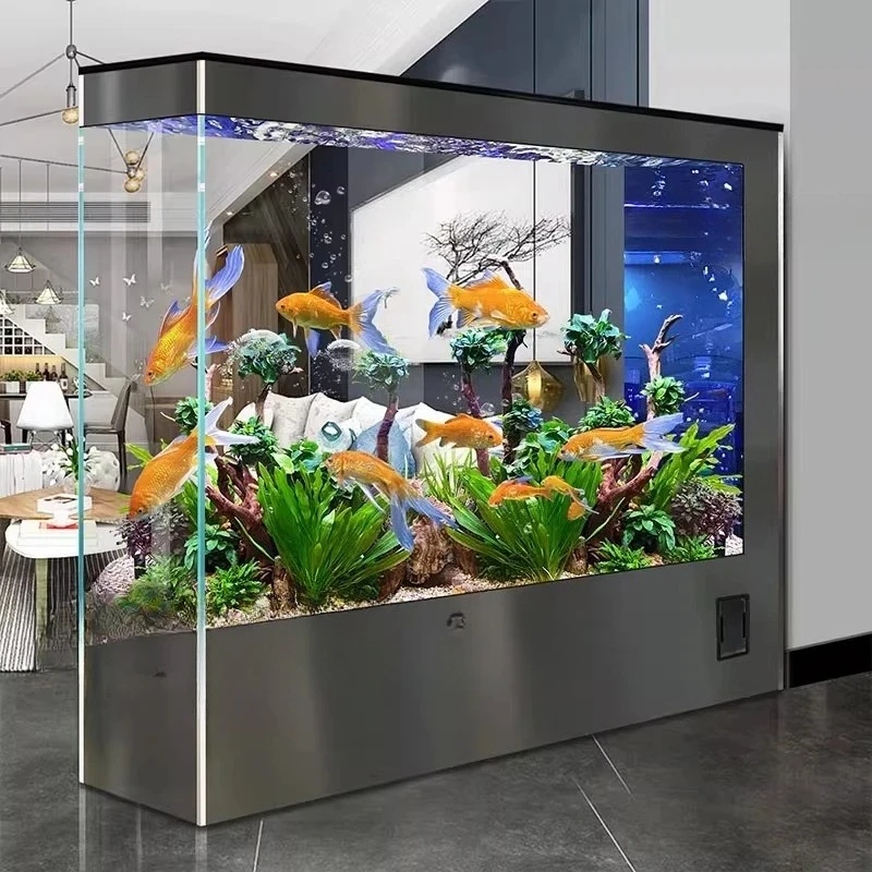 Quick Water Change Aquarium  Ecological Self-cleaning Fish Tank with Ultra-clear Glass  Freestanding Living Room/office Screen