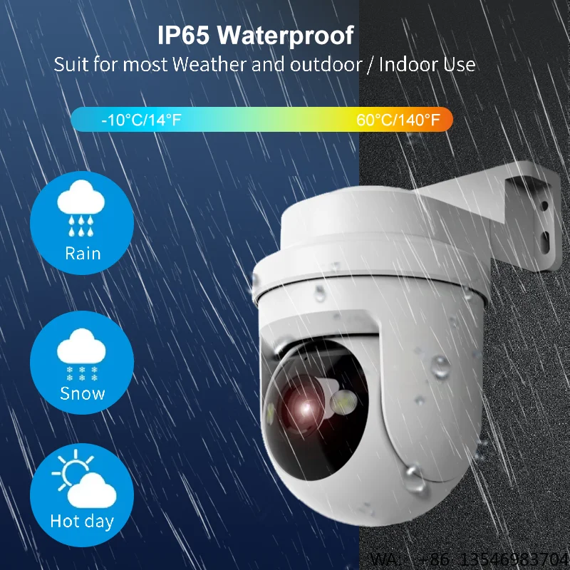 4MP Network Camera Tuya WiFi PTZ Outdoor Wireless Security Camera   IP65 Waterproof