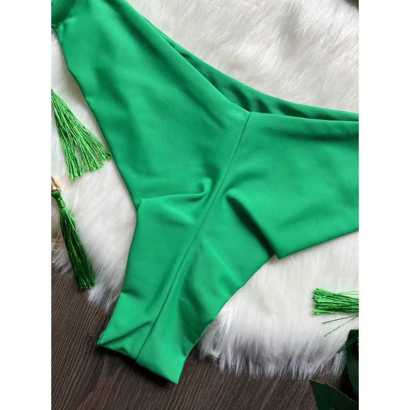 2024New Bikini Printed Tassel Swimsuit Beach Sexy Women's Swimsuit