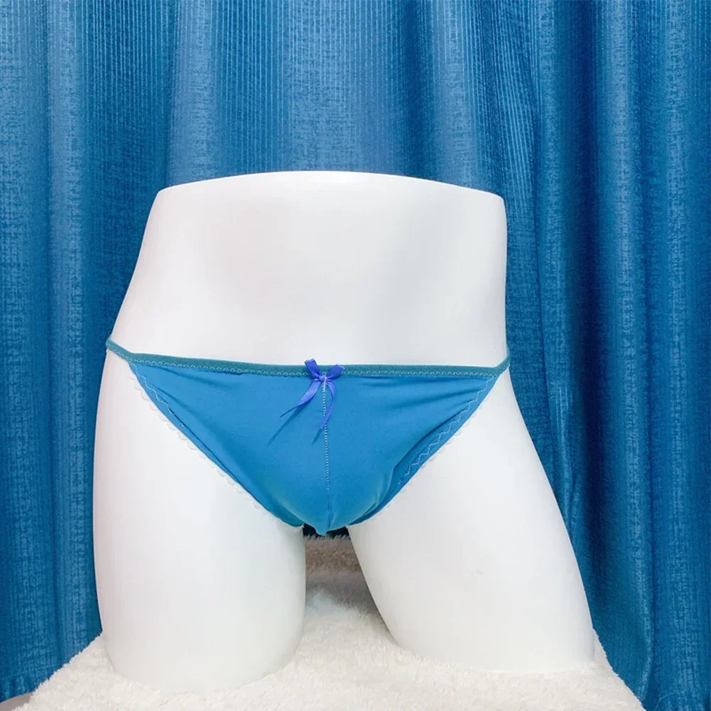 Sexy U Convex Briefs Men Underwear Ice Silk Sheer Bulge Pouch Bikini Brief Thongs Porn Underpants Scrotum Bulge Panties