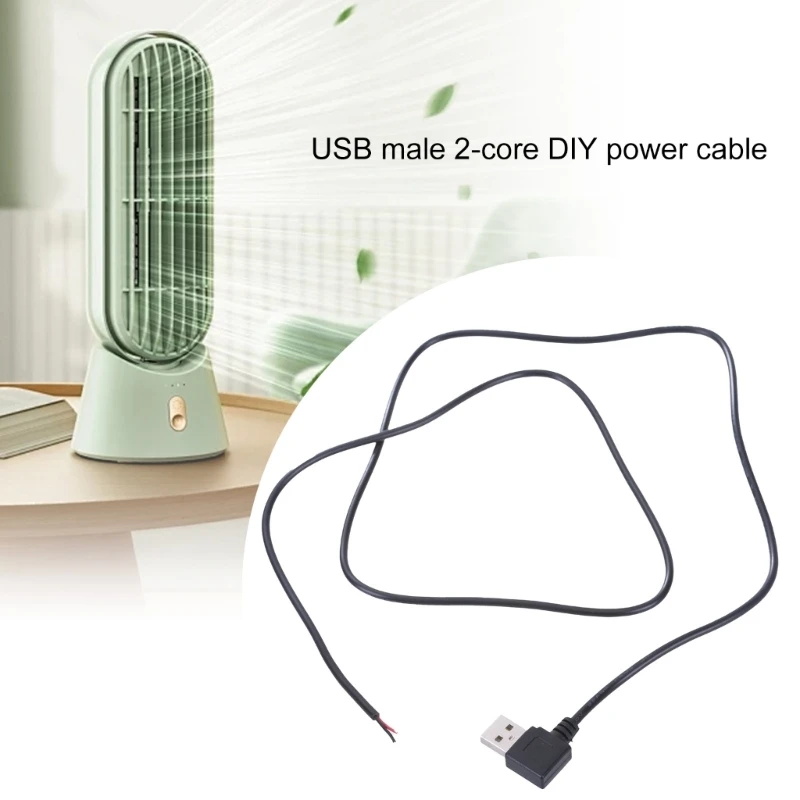 30cm/100cm/200cm Power Supply Cable 22AWG USB Male 2Pin Bare Wire 5V Charging Cord Extension Wire for LED Light Fan