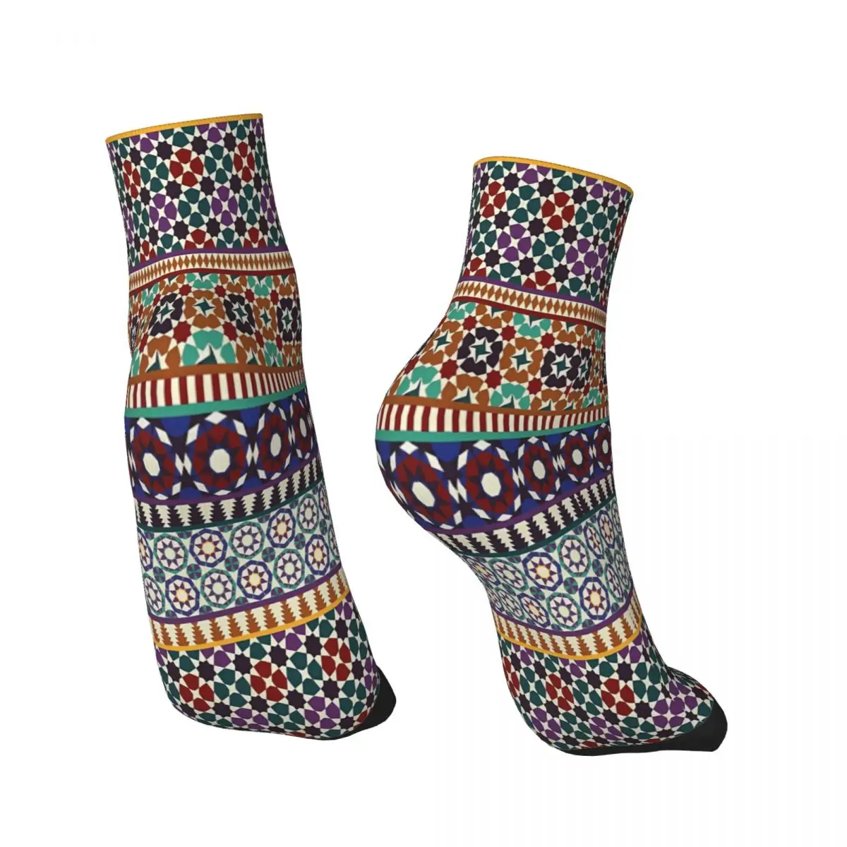 Alhambra Tessellations Red, Blue And Purple Ankle Socks Male Mens Women Autumn Stockings Printed