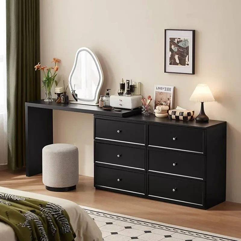 

Makeup Dressing Table Bedroom Black Drawers Accessories Computer Coffee Vanity Table Comfortable Vestidores Postmodern Furniture