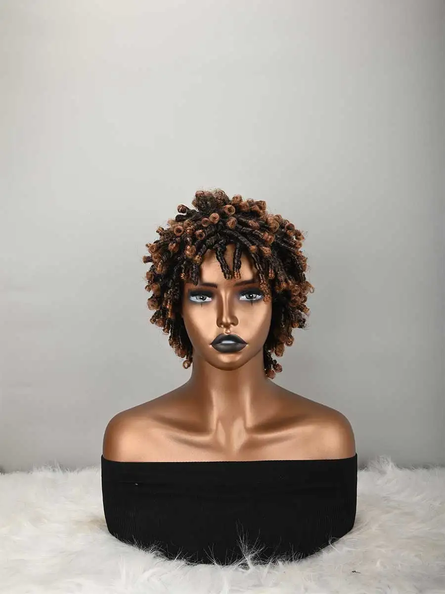 Dreadlock Wig For And Men Afro Faux Locs Dreads Wig Heat Resistant Short Braided Synthetic Wigs For Women