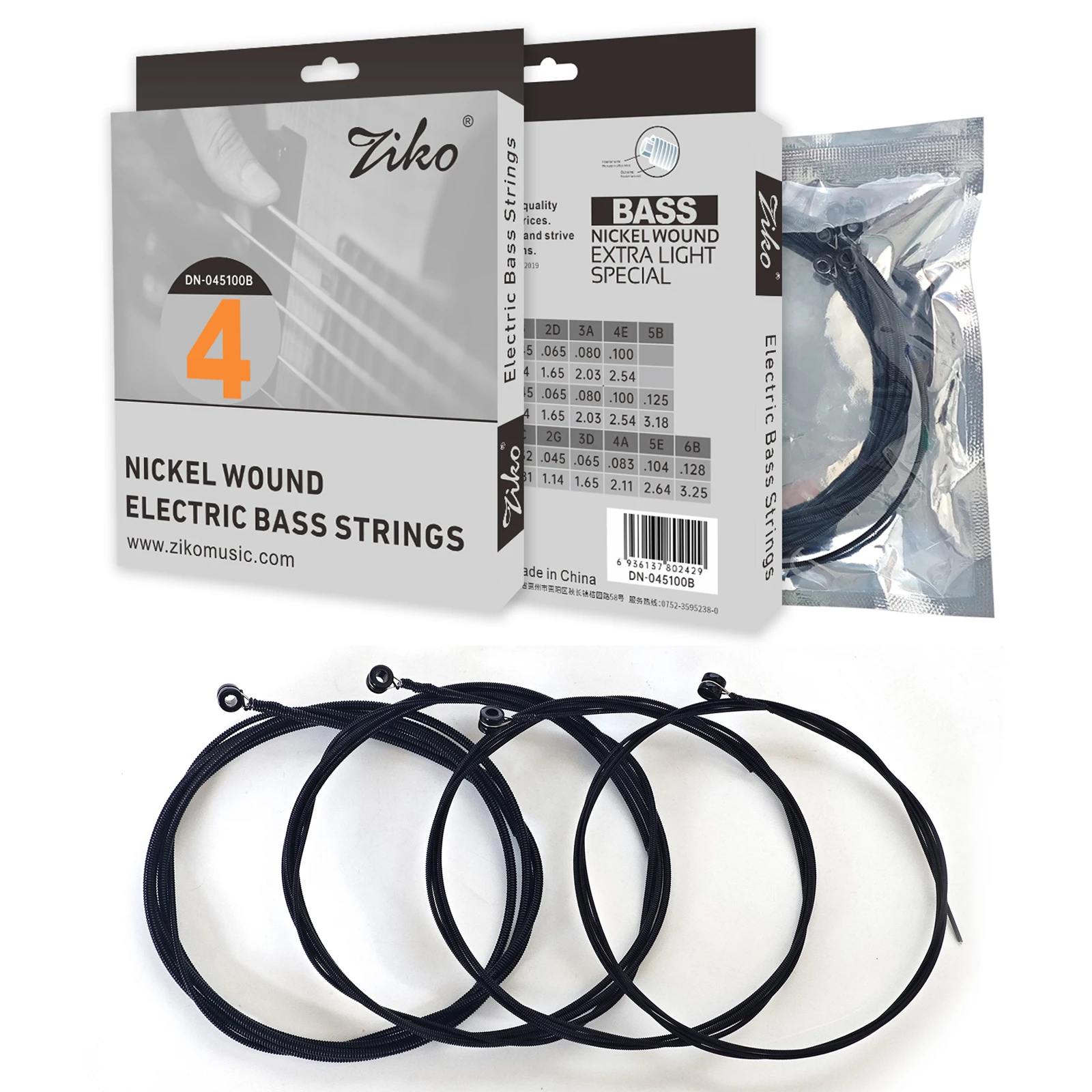 Ziko Bass Strings 4/5/6 snaren elektrische basgitaarsnaren Nikkel omwikkeld Kleurrijke bassnaren Gitaaronderdelen en accessoires