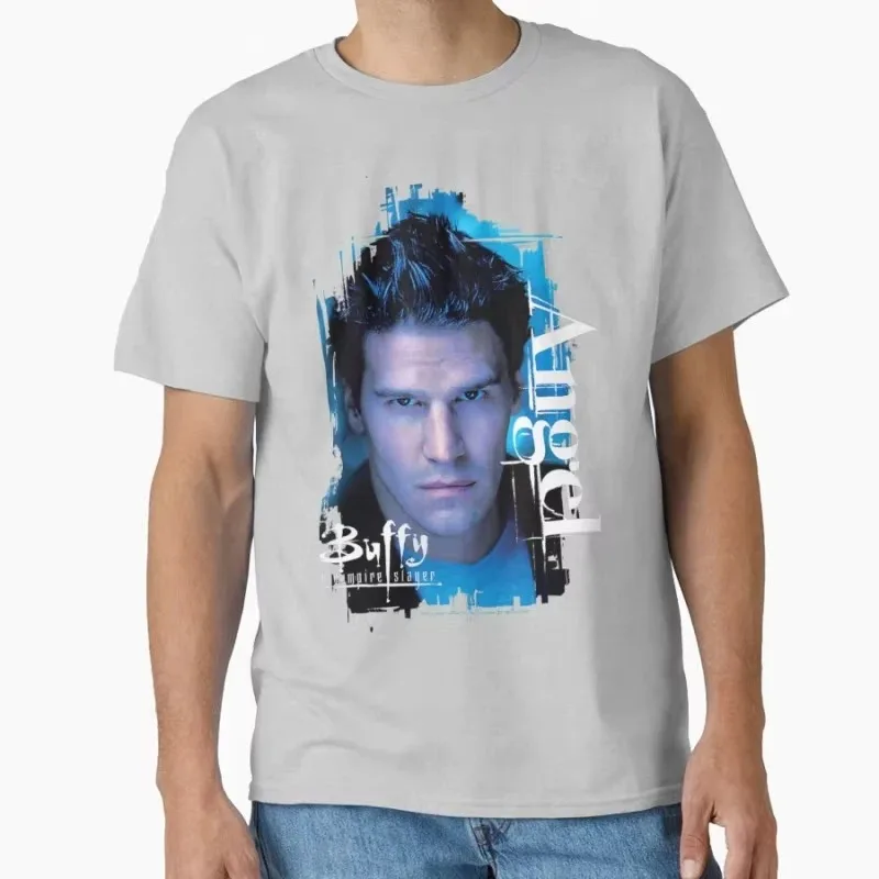 خمر فيلم مخيف بافي مصاص دماء القاتل الملاك صورة أفلام الرعب الكلاسيكية تي شيرت للرجال حجم كبير الكبار بلايز S-4xl