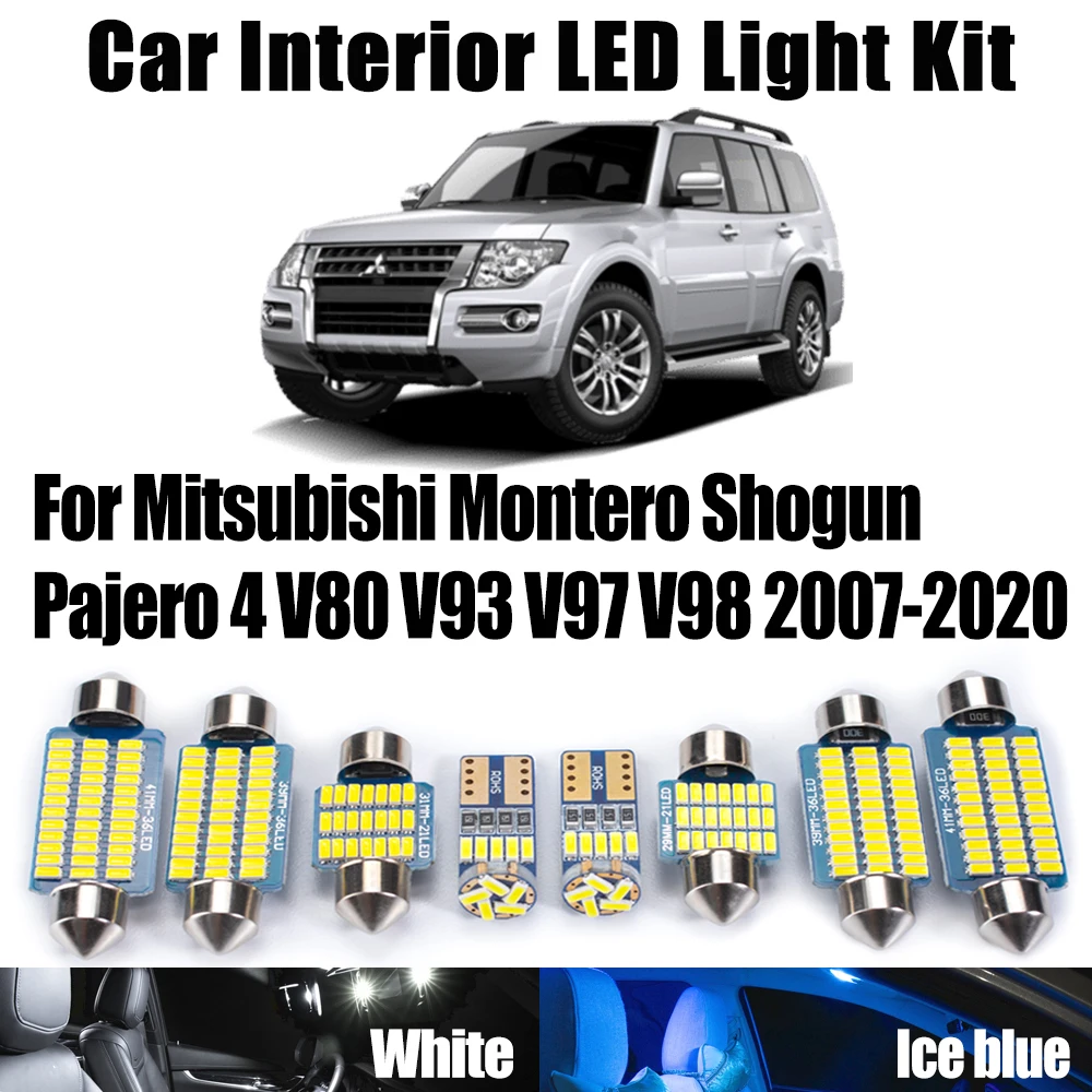 

15 шт. для Mitsubishi Montero Shogun Pajero 4 V80 V93 V97 V98 2007-2020 Canbus светодиодный внутренний светильник с картой купола комплект автомобильных потолочных ламп