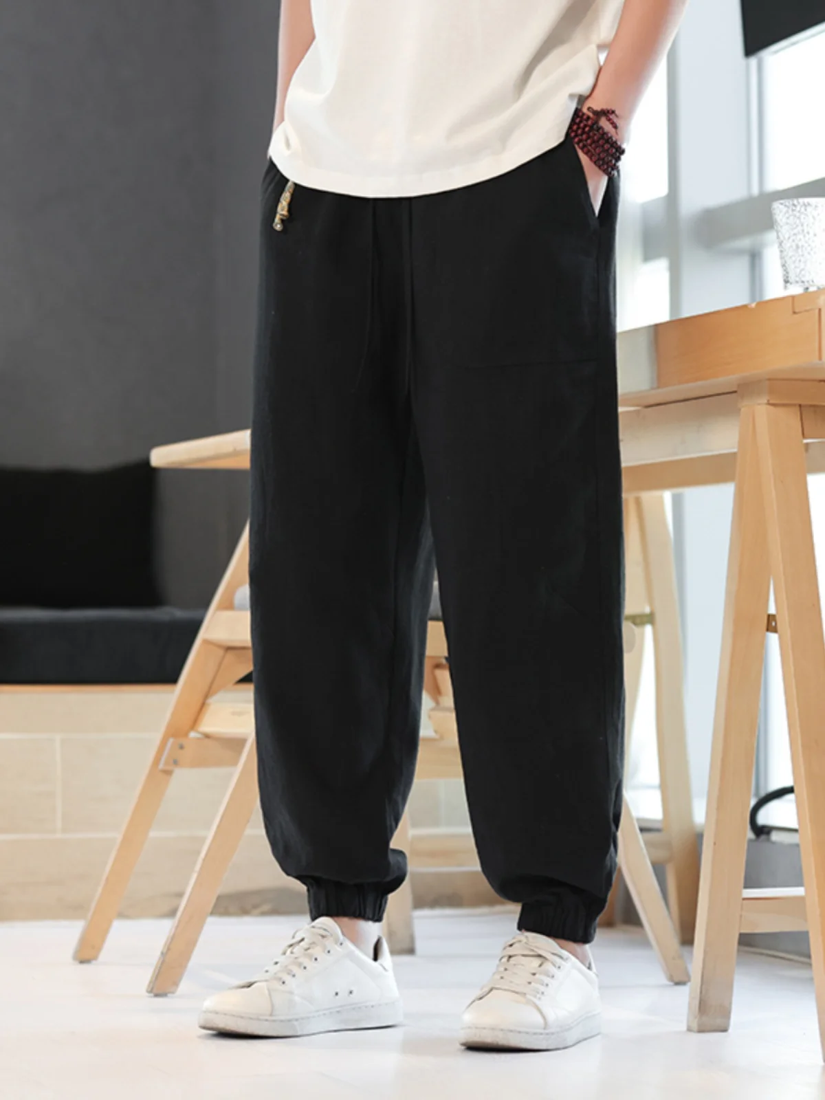 

Men's High-End Casual Loose Cotton Linen Pants Summer New Sle Loose Fit Trousers Breathable Comfortable Youthful Sle