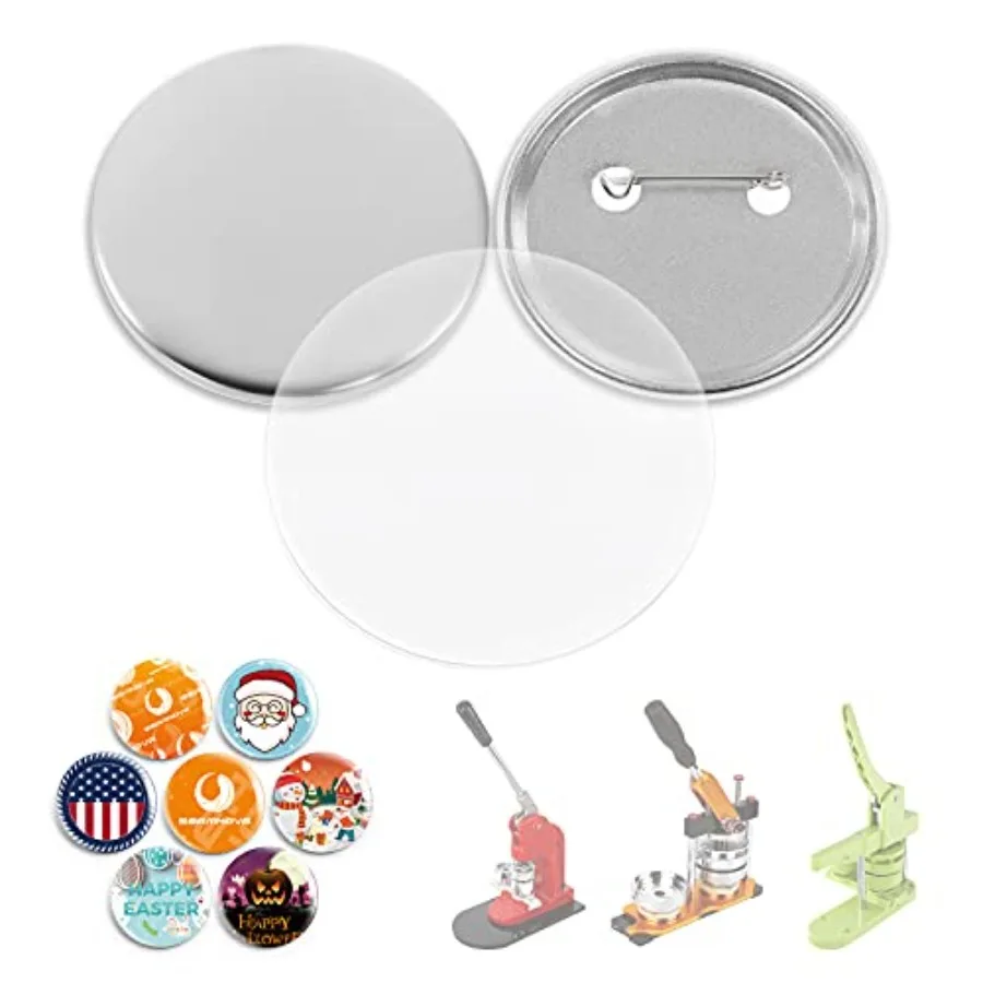 

100 комплектов заготовок для металлических пуговиц, 58 мм, 2,28 дюйма. 21, 4-дюймовая машина для изготовления пуговиц MatteBack, металлическая круглая D