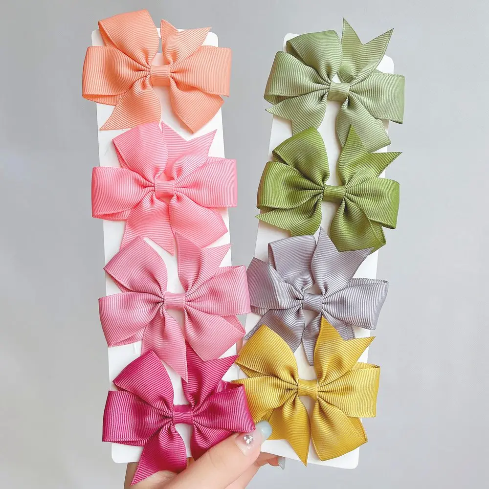 1 Pcs Colors Solid Grosgrain Ribbon Bows Clips Hairpin Girl\'s Hair Bows Boutique Hair Clip Headware Kids Hair Accessories