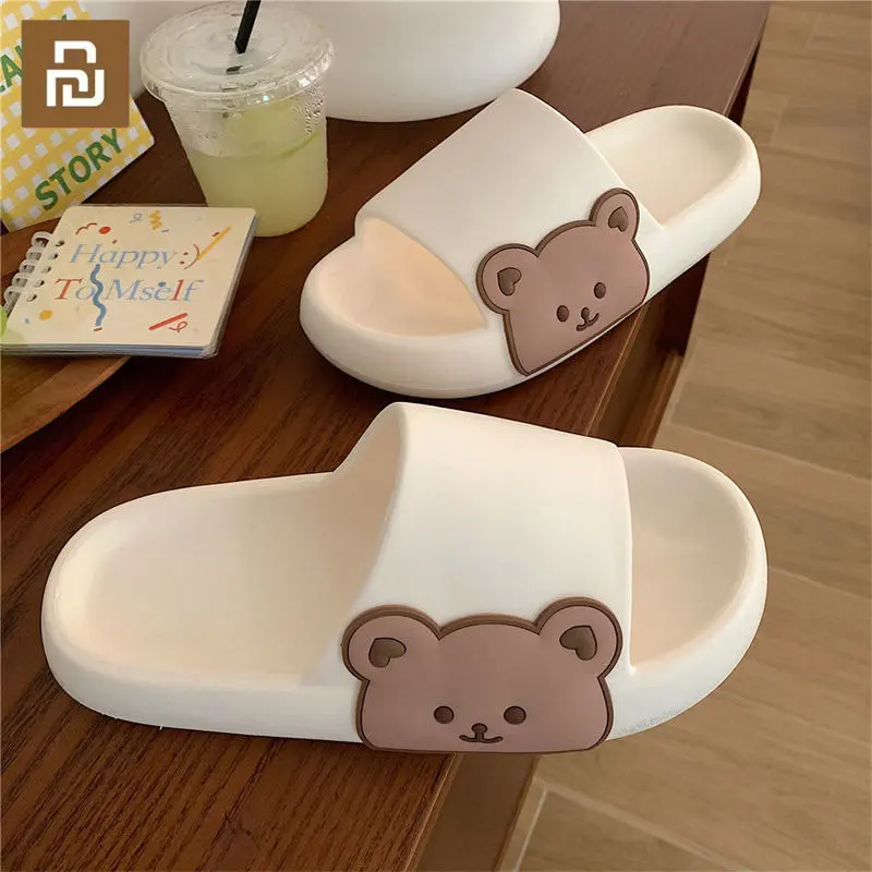 Youpin Slippers Women's Summer Cute Cartoon Indoor Non-slip Sandals Thick Sole House Slides Bathroom Summer Beach Sandal Slipper