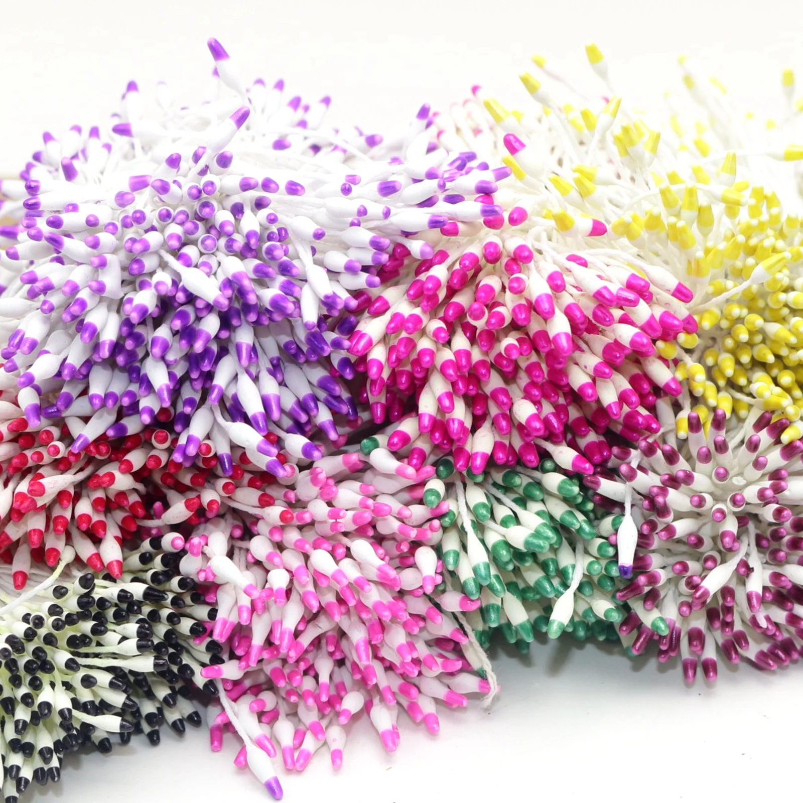 

560 Double Color Hand-Made Artificial Flower Stamen Pistil Cotton String for Wedding